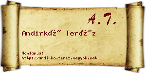 Andirkó Teréz névjegykártya