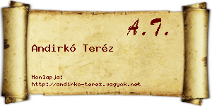 Andirkó Teréz névjegykártya